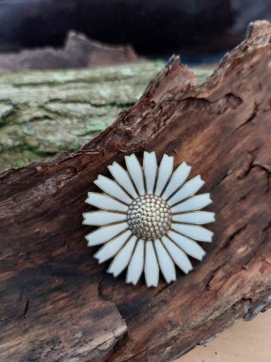 Stor vintage Georg Jensen Margueritbroche