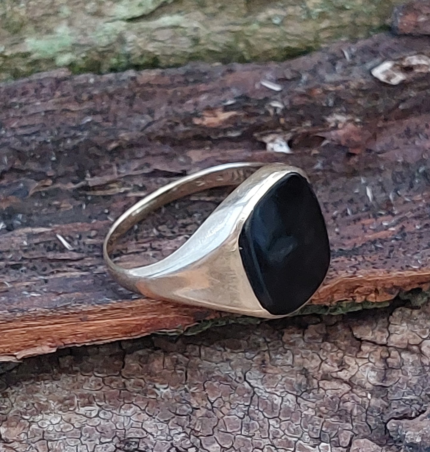 Vintage guldring med onyx