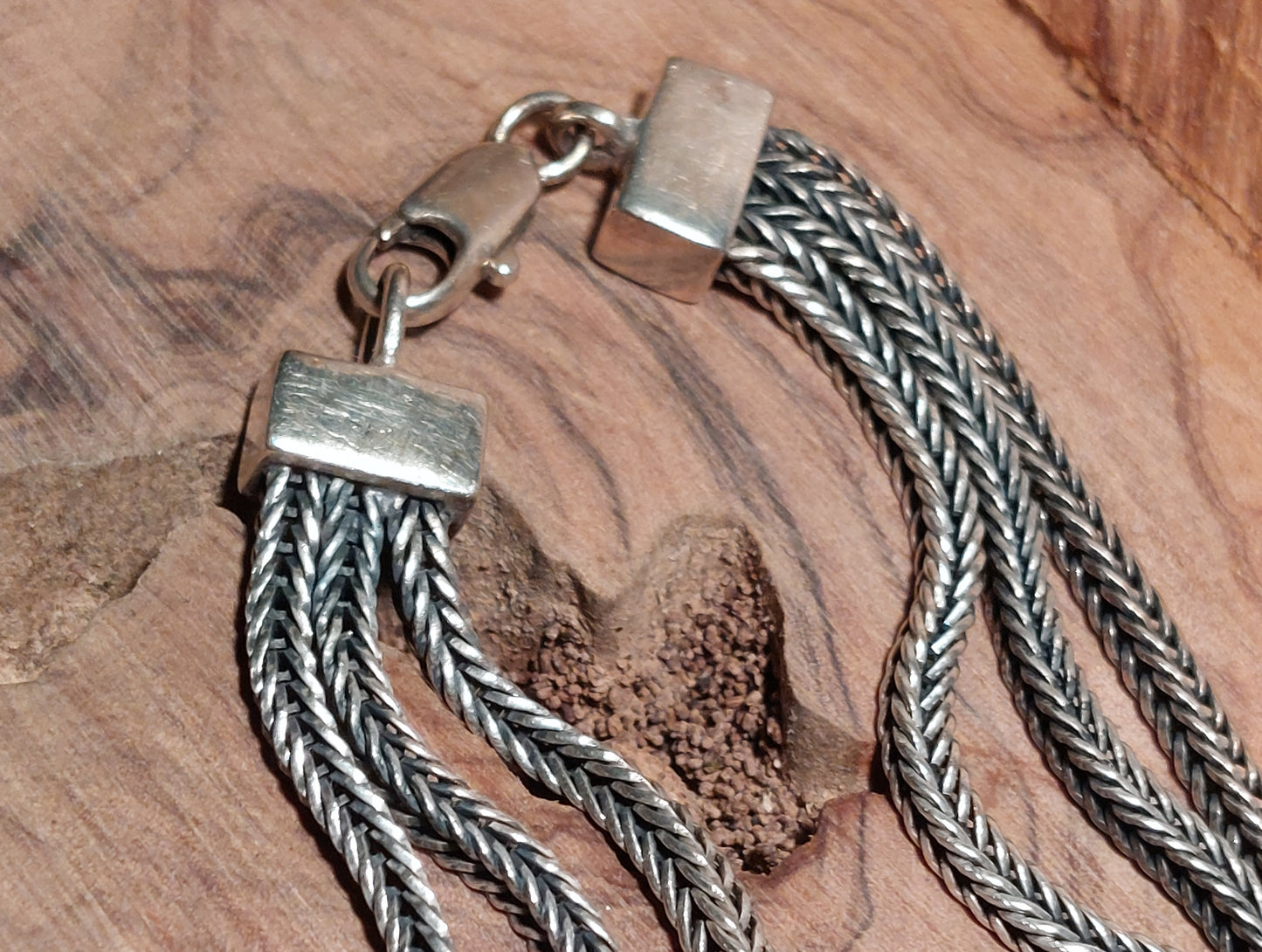 Kraftigt vintage armbånd i sterling sølv