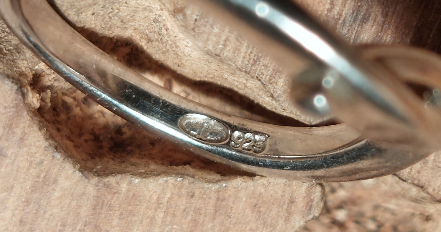 "Monte-Carlo" vintagesølvring med diamant
