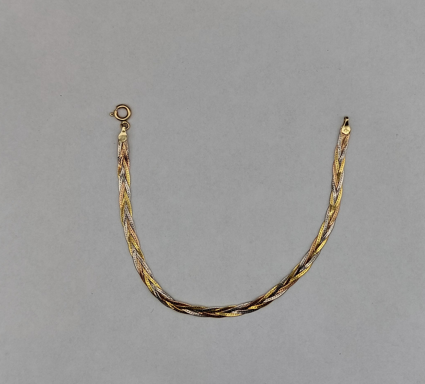 Vintage 14 karat armbånd 3-farvet