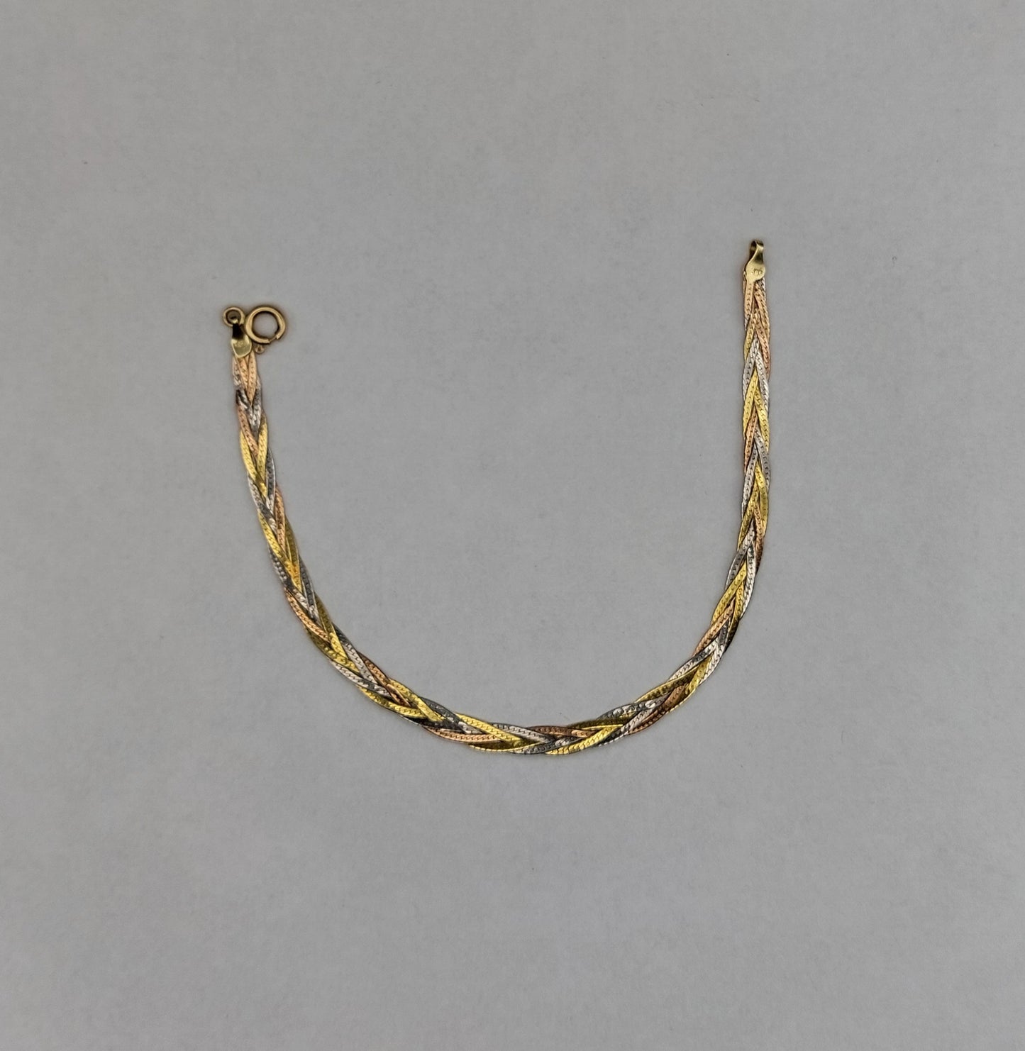 Vintage 14 karat armbånd 3-farvet