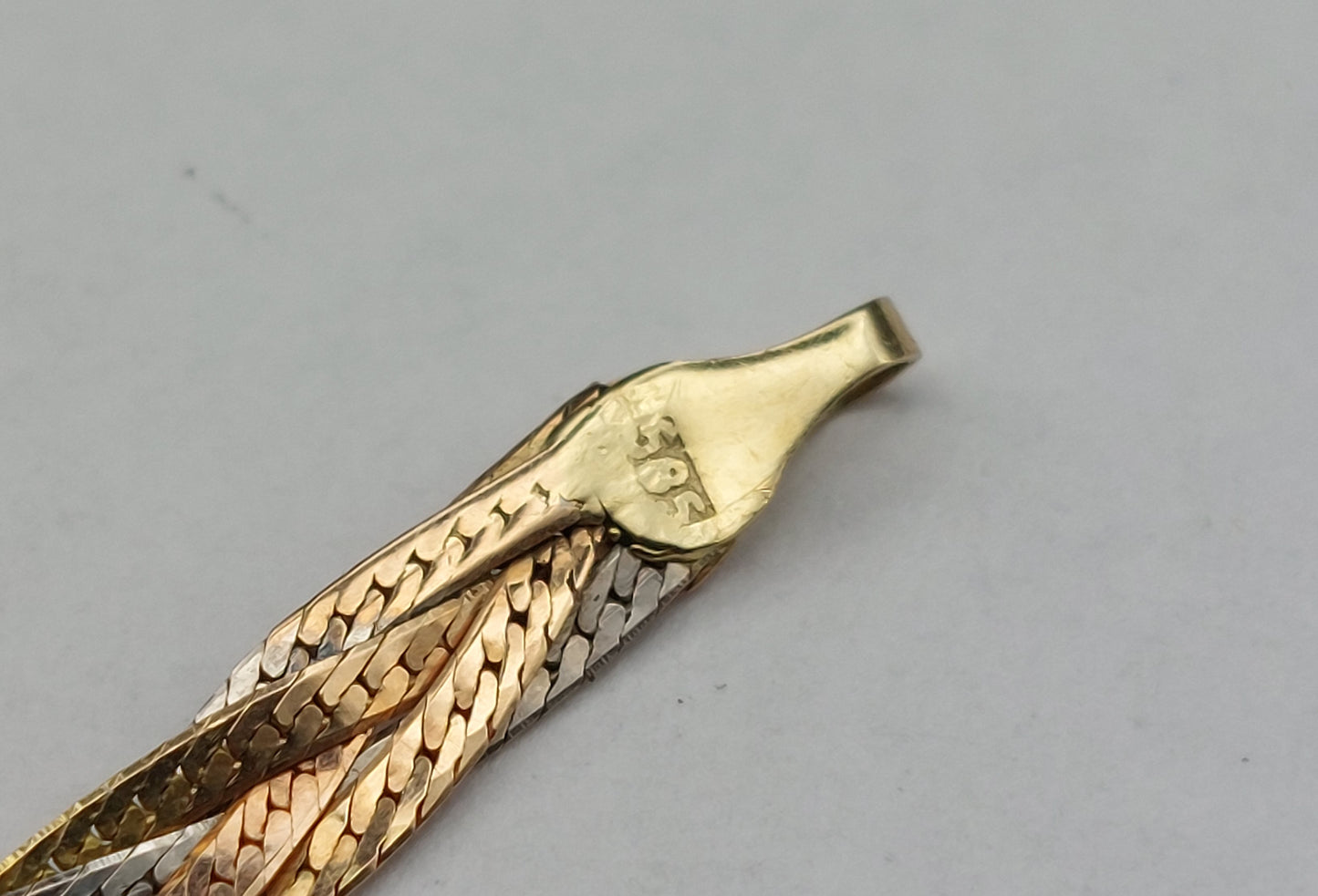 Vintage 14 karat armbånd 3-farvet