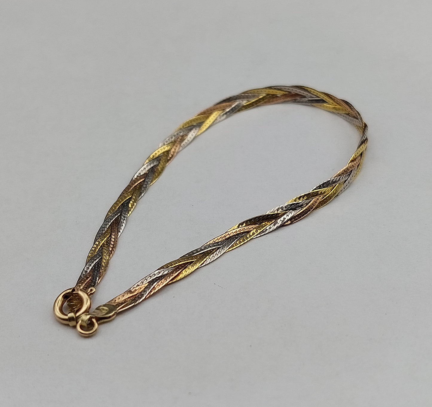 Vintage 14 karat armbånd 3-farvet