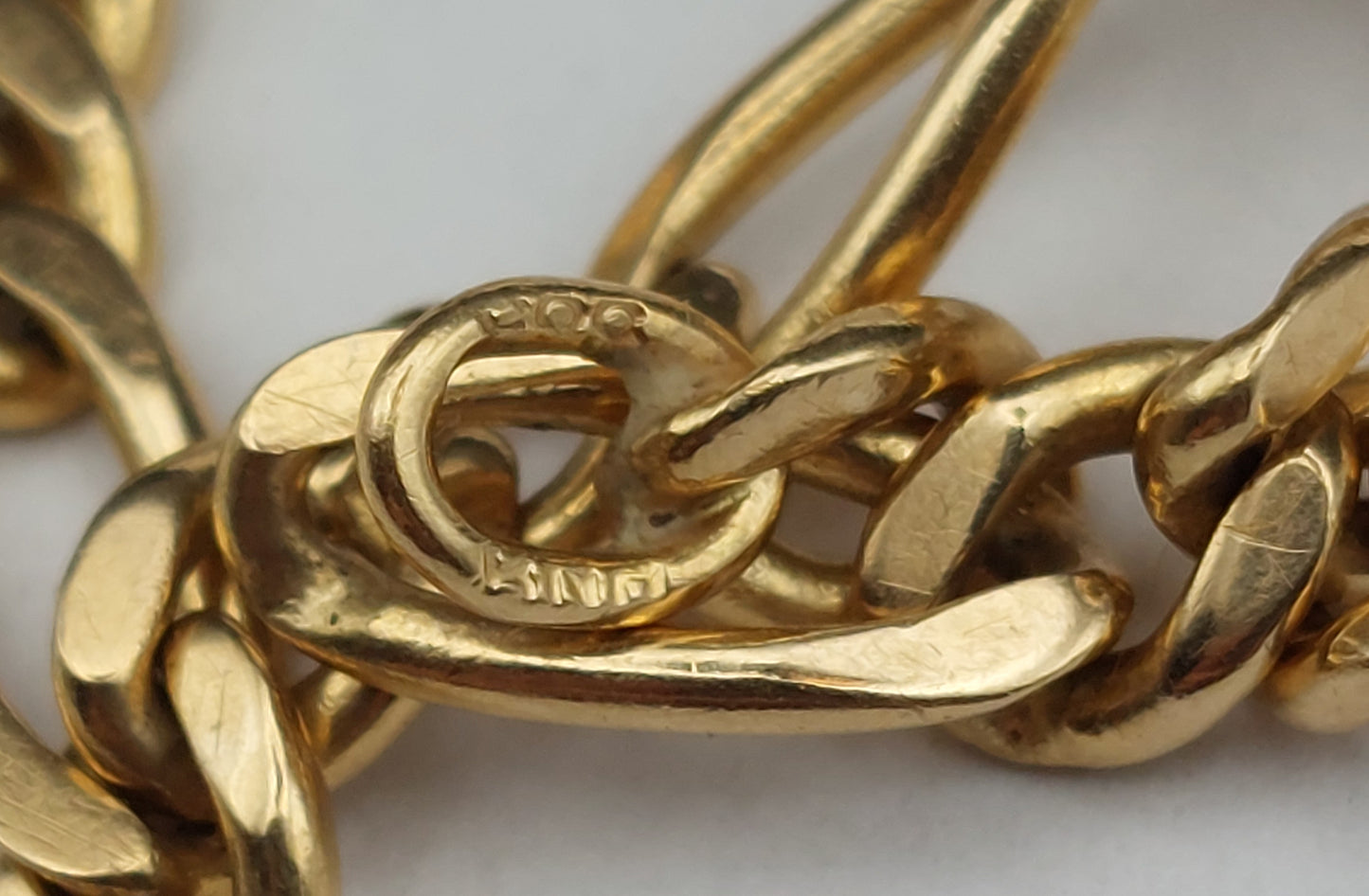 Kraftig vintage "Figaro" armlænke 14 karat
