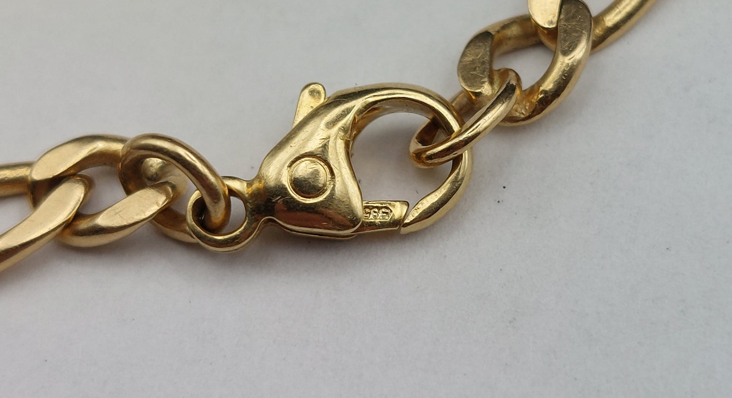 Kraftig vintage "Figaro" armlænke 14 karat