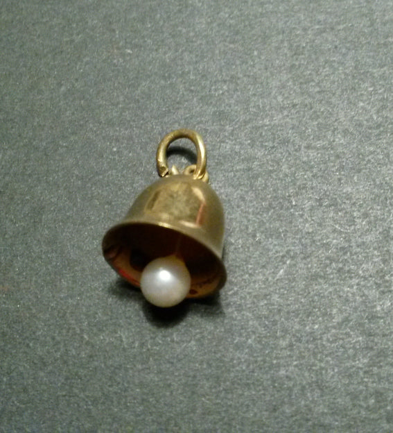 Vintage guldcharm, klokke