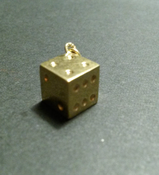 Vintage guldvedhæng, terning