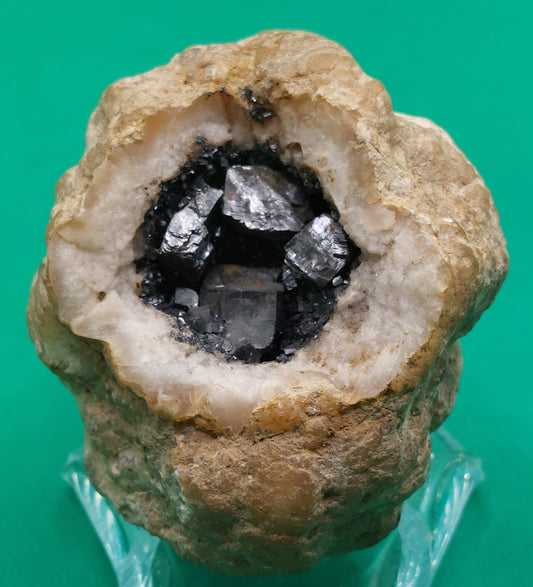 Galena in Quartz geode