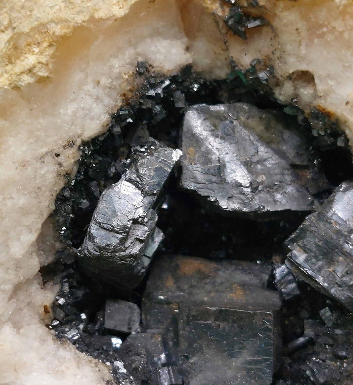Galena in Quartz geode