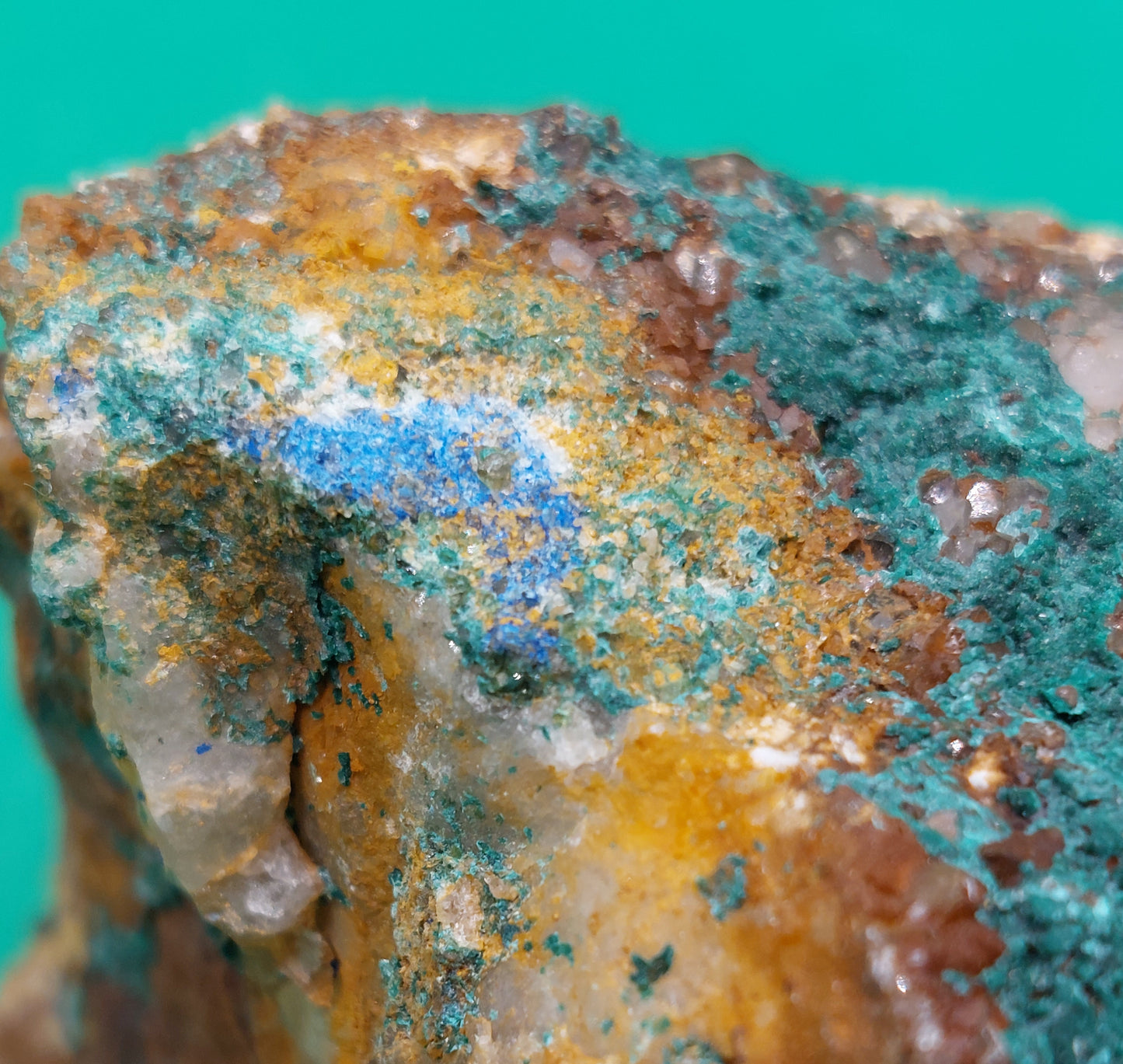 Malachite and Azurite on Matrix