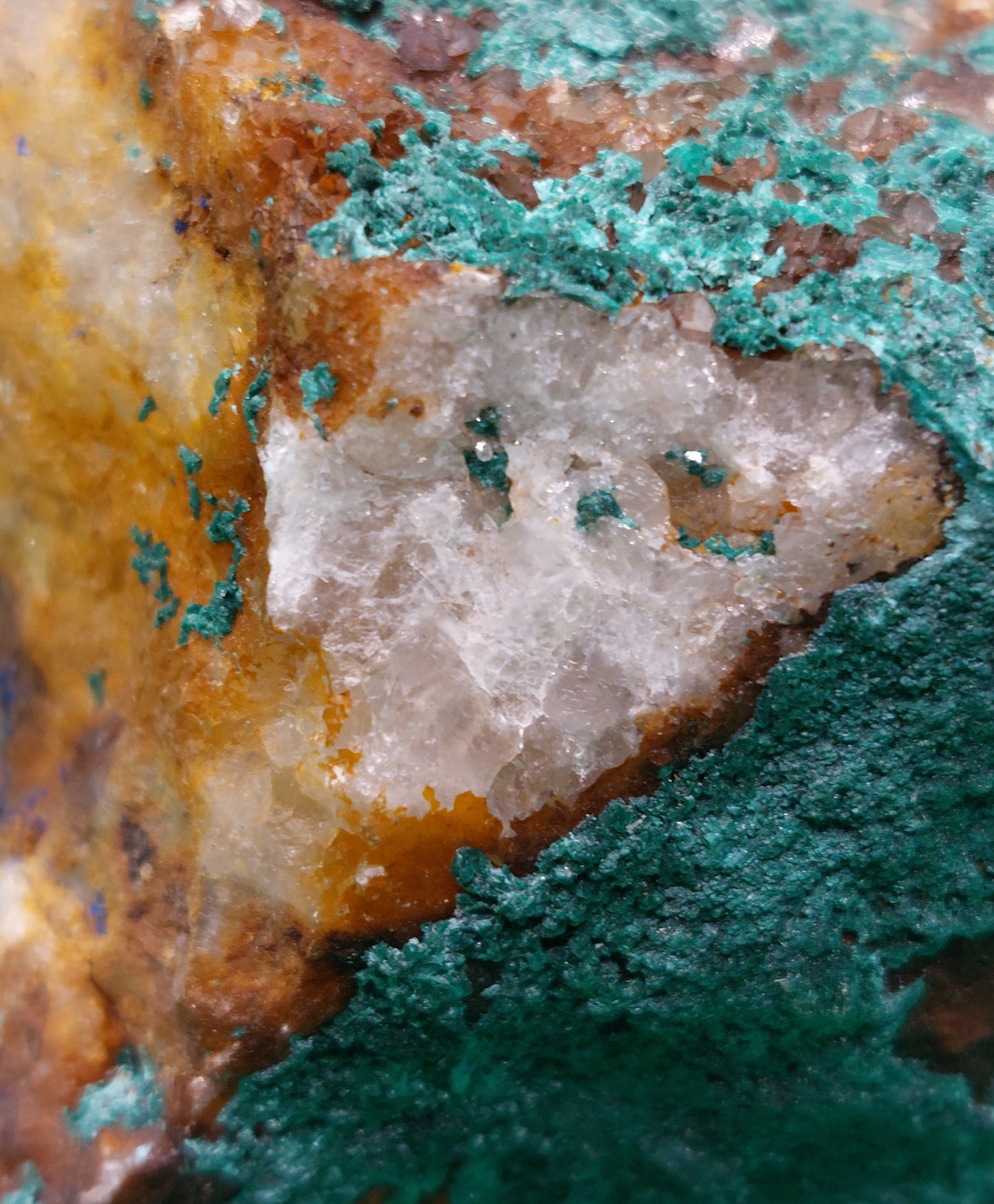Malachite and Azurite on Matrix