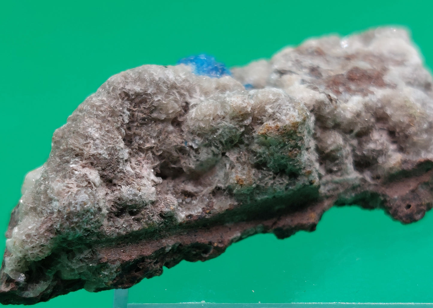 Cavensite on Apophyllite / matrix