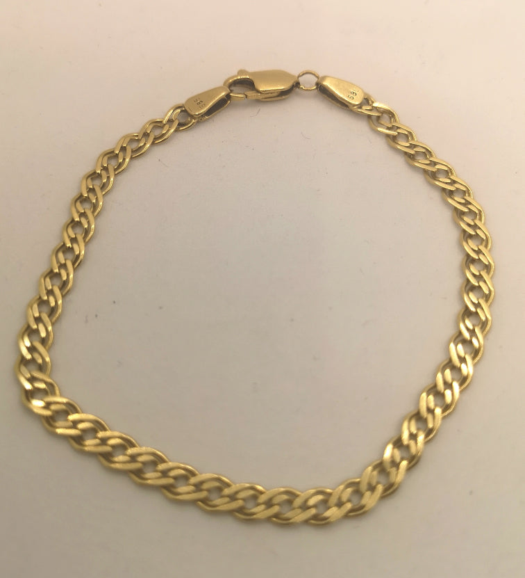 Vintage14 karat guldarmlænke, med flade led