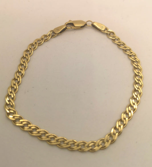 Vintage14 karat guldarmlænke, med flade led