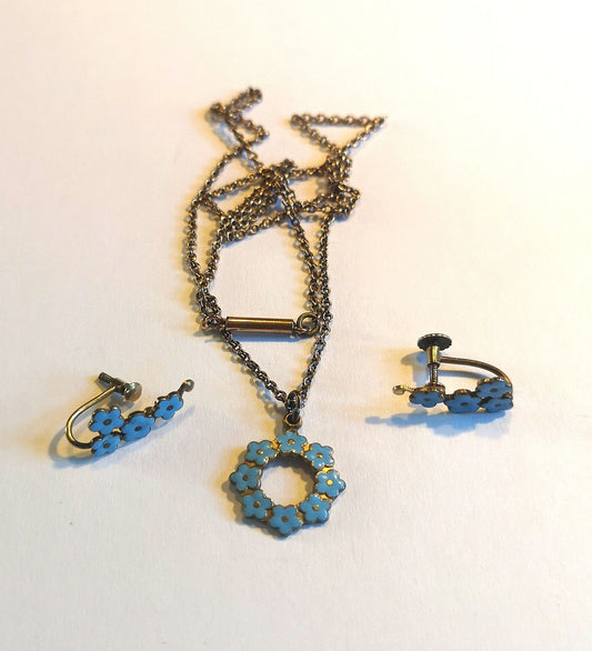 A. Michelsen vintage "Forglem-mig-ej" smykkesæt