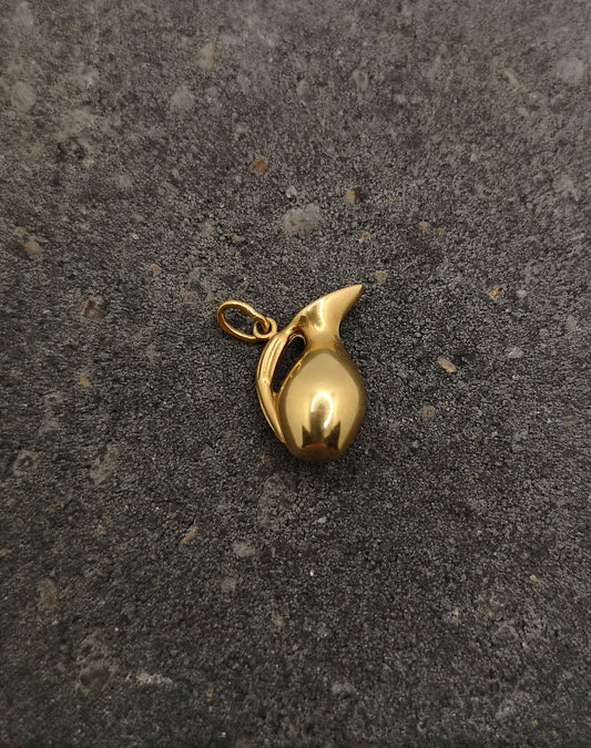 Guldvedhæng/charm "kande", vintage