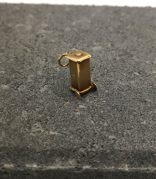 Guldcharm "skraldespand", vintage