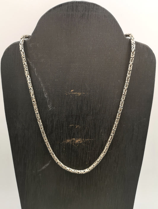 Rund kongekæde i sølv