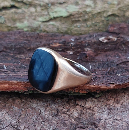 Vintage guldring med onyx