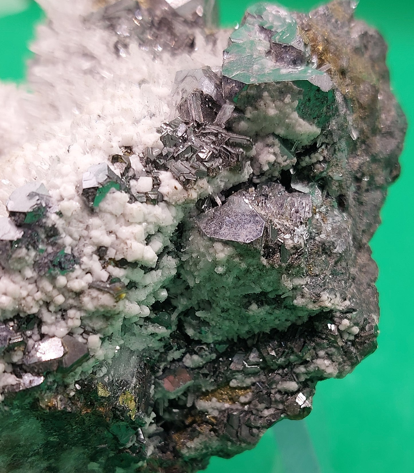 Galena with Calcite and Pyrite