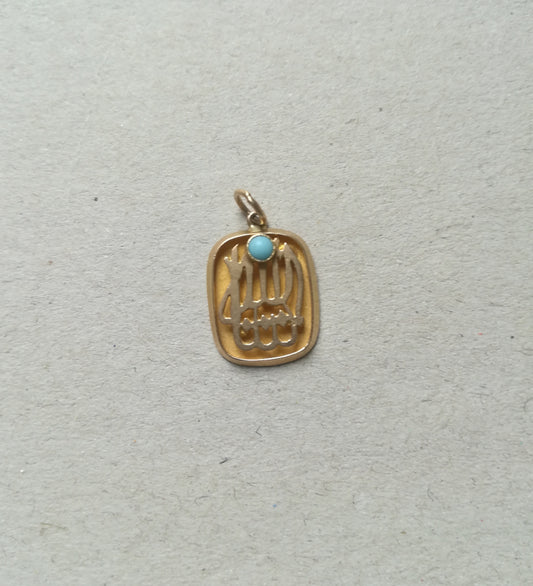 Vintage guldvedhæng med turkis