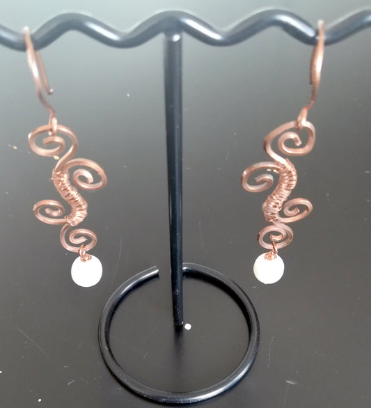 Håndlavede unika kobberøreringe