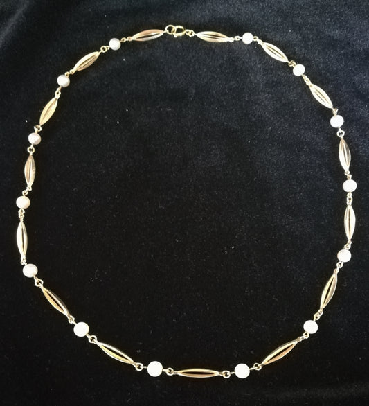 Vintage guldkæde med perler