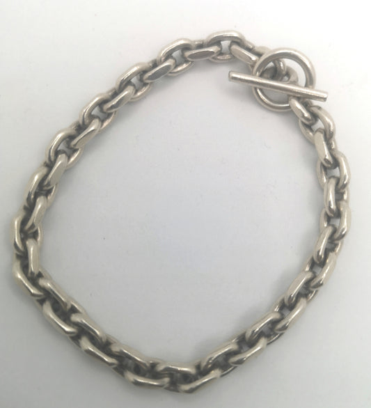 Vintage sølvarmlænke med bidsellås