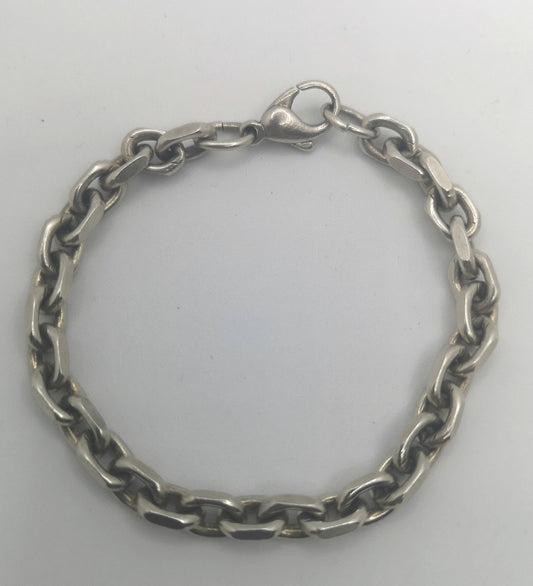 Kraftig vintage "Anker Facet" armlænke i sølv