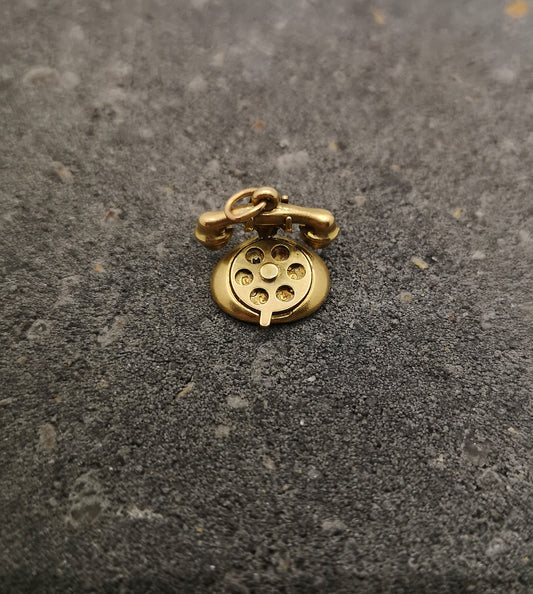 Guldvedhæng /charm "telefon", vintage
