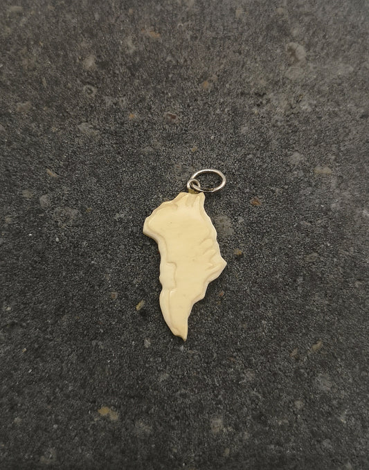 Vintage grønlandskort sølv og ben