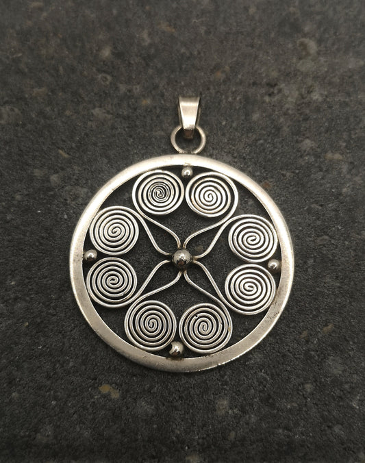 Stort vintage sølvvedhæng