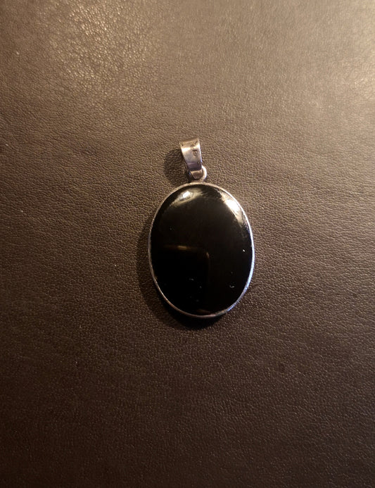 Vintage sølvvedhæng med onyx