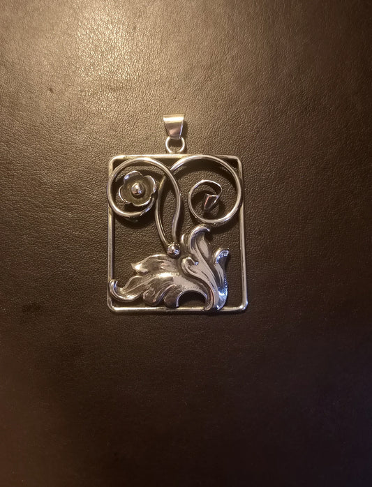 Vintage skønvirke sølvvedhæng