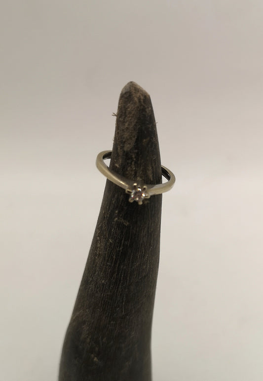 Hvidguldssolitairering 14 k