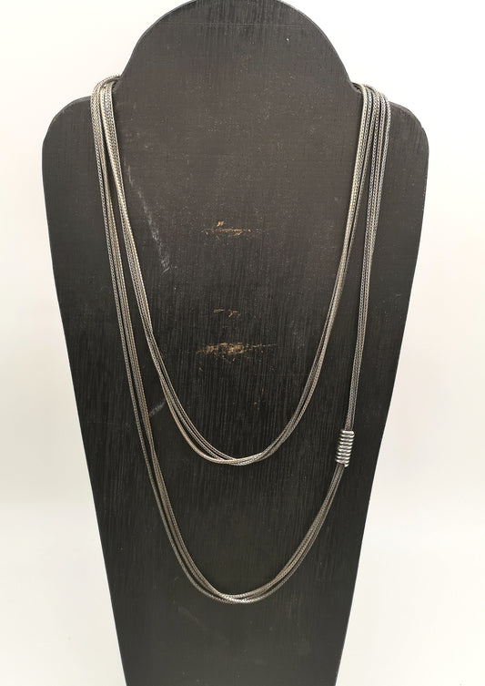 Lang retro sølvhalskæde